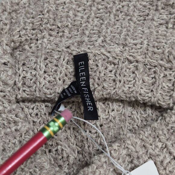 NWT Eileen Fisher Wheat Knit Funnel Neck Long Sleeve Organic Cotton Sweater Sz S - Picture 4 of 9